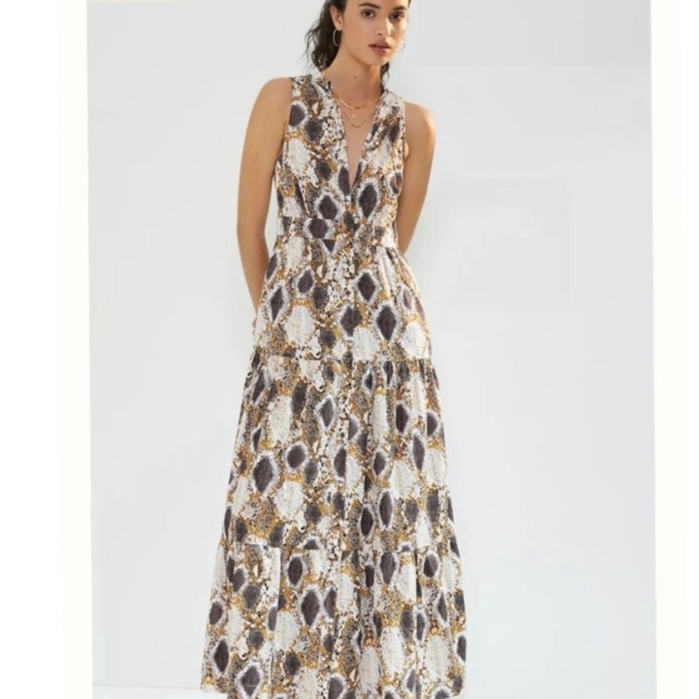 Anthropologie Maeve Button Down Maxi Size 4